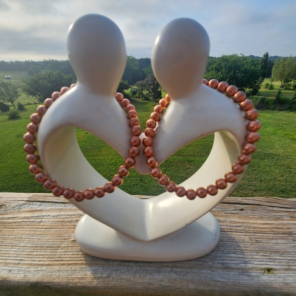 Bohemian Copper beaded stretch healing bracelet. Sizes 6.5 -7.5 - Picture 5 of 13